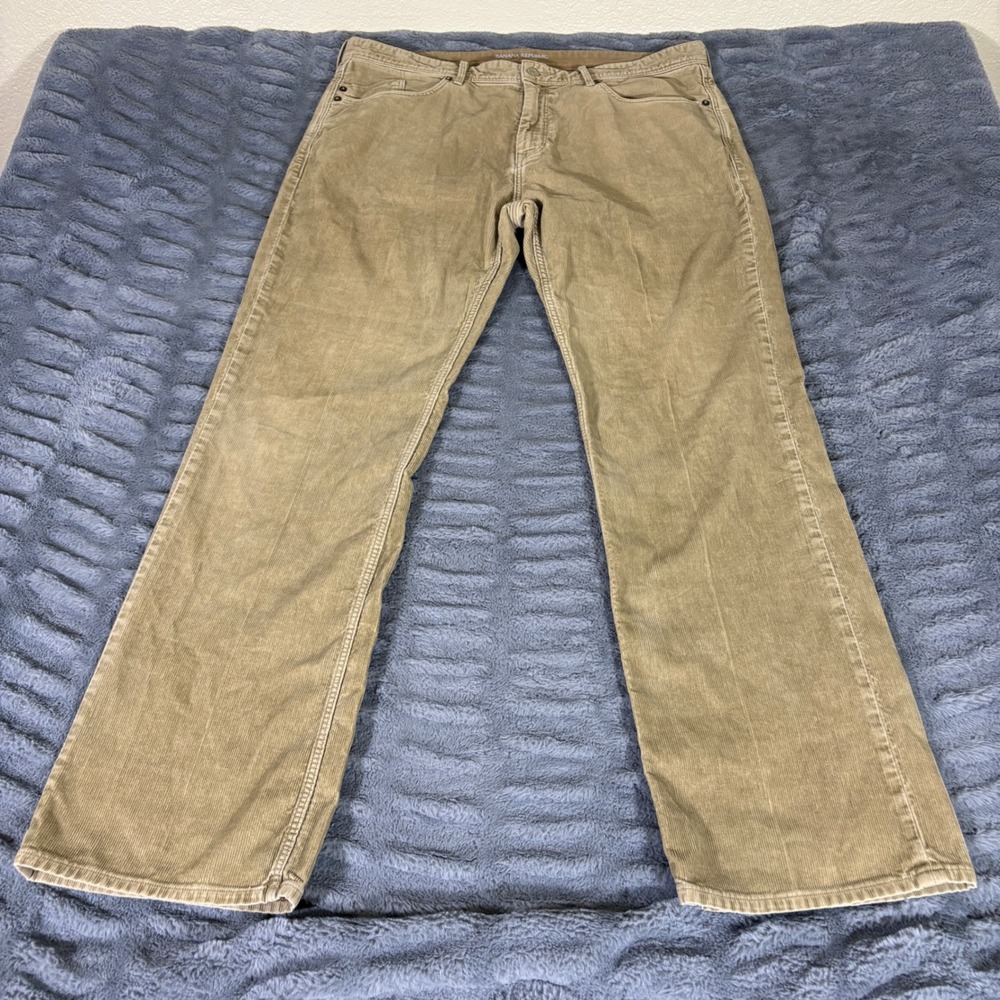Banana Republic Mens Straight Fit Corduroy Pants Tan Khaki 36x32 Pima Cotton
